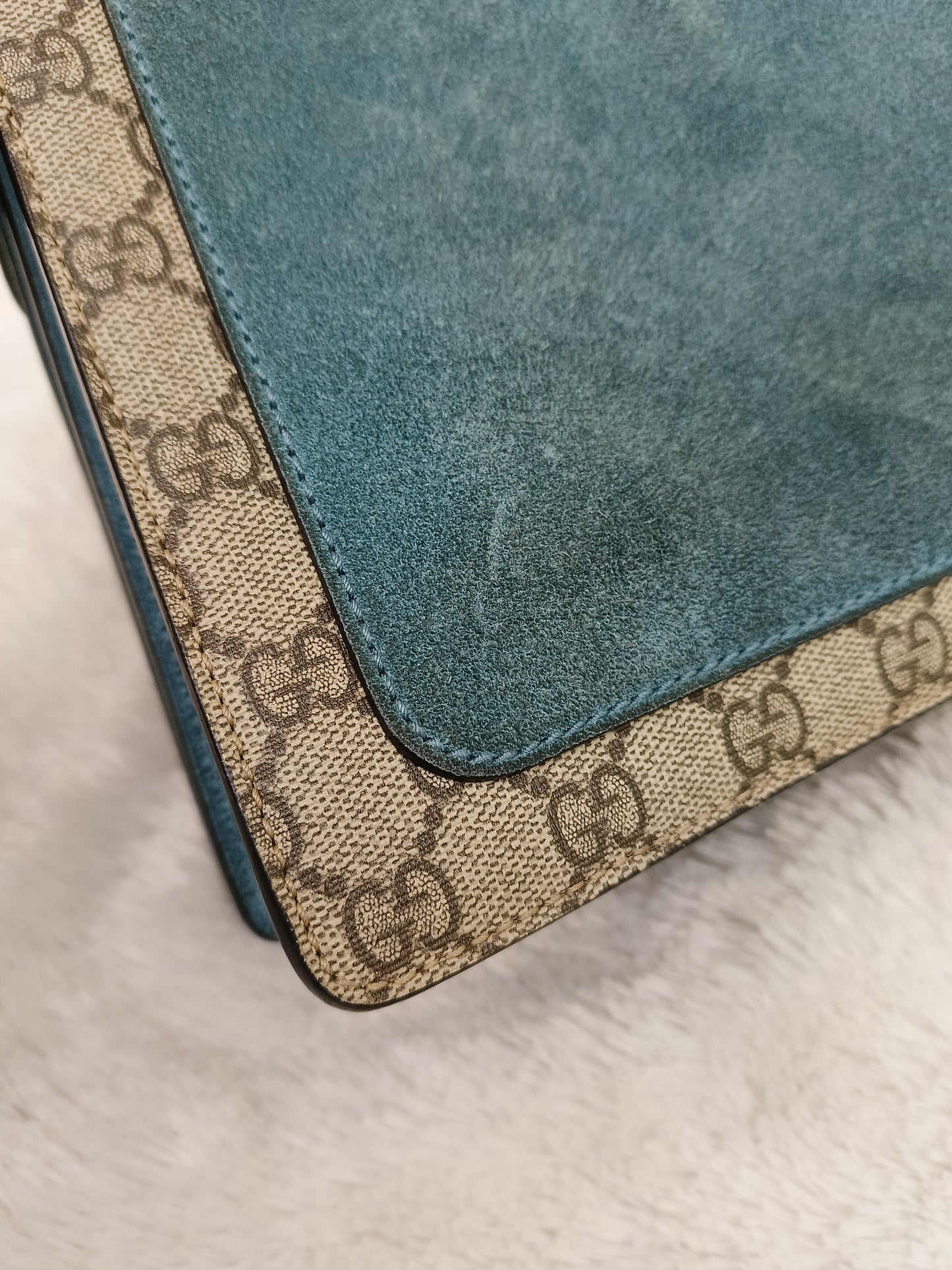 Gucci Dionysus Medium Embriodered Angry Cat Light Blue RHW