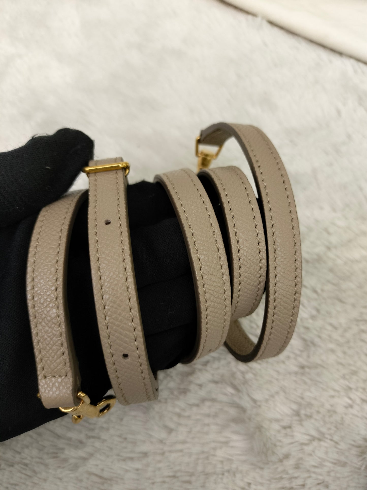 Celine Nano Belt Grained Light Taupe GHW 2019