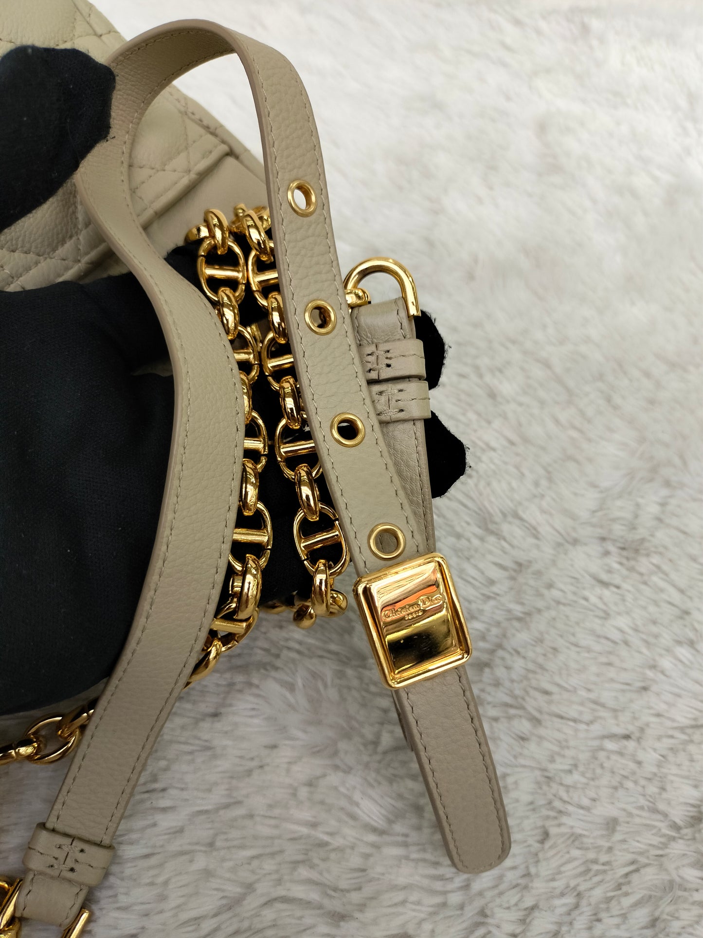 Dior Caro Small Supple Cannage Beige GHW 2023