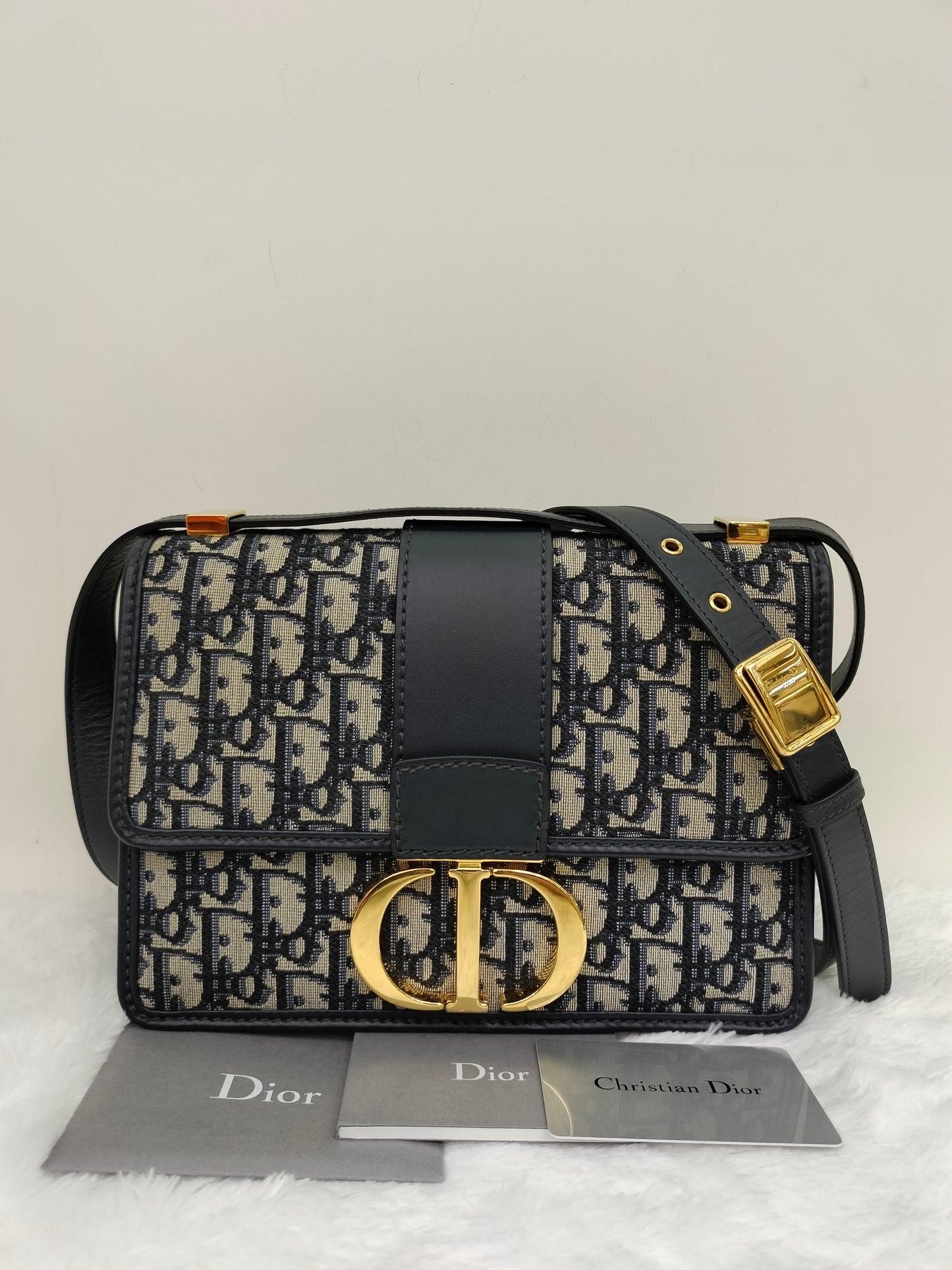Dior Montaigne 30 Medium Oblique Navy GHW 2019