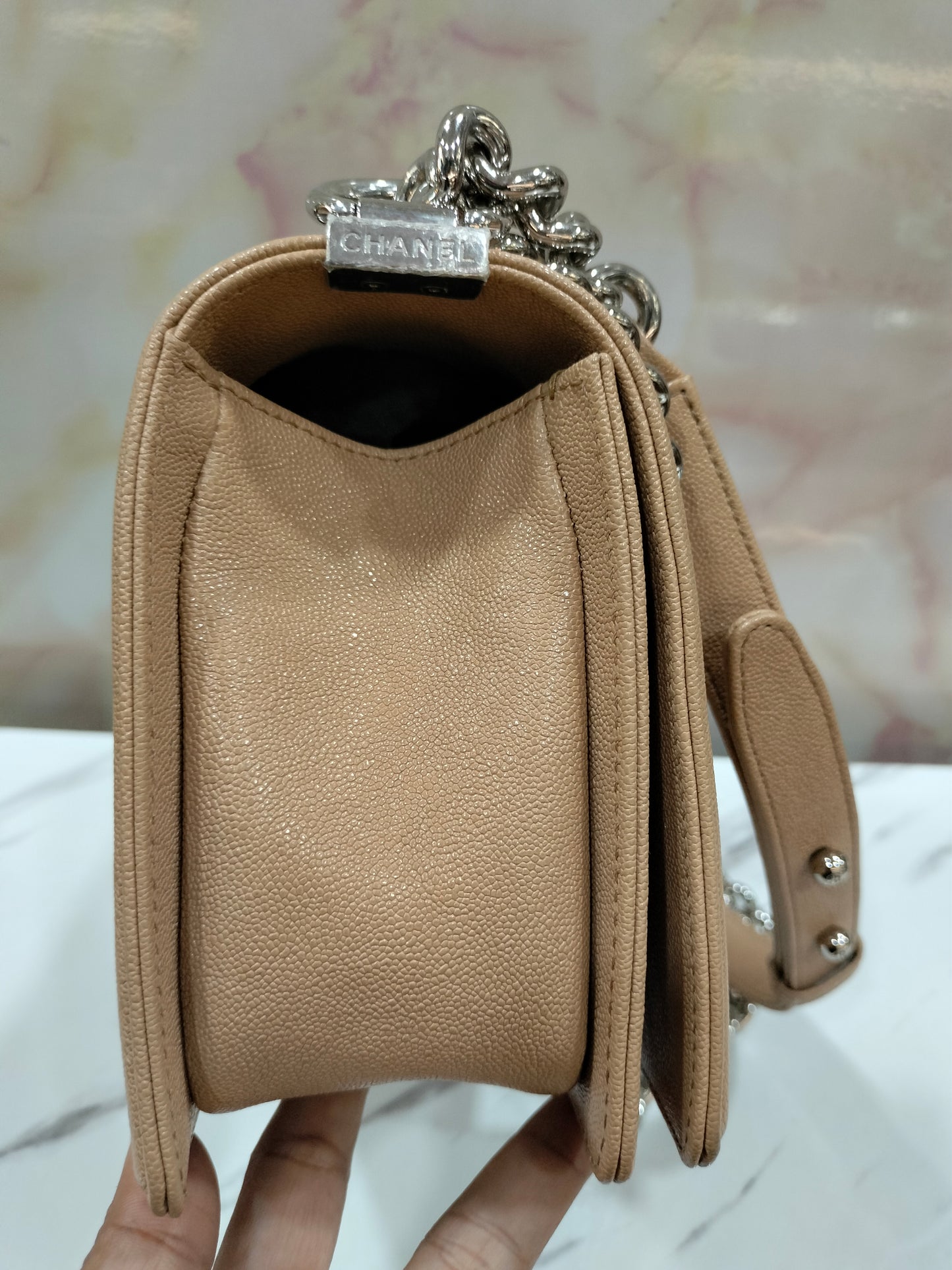 Chanel Boy 25 Caviar Beige SHW #28