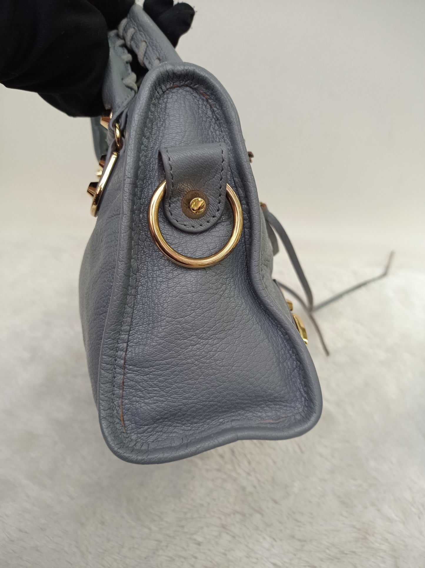 Balenciaga Mini City Edge Griss Blue GHW