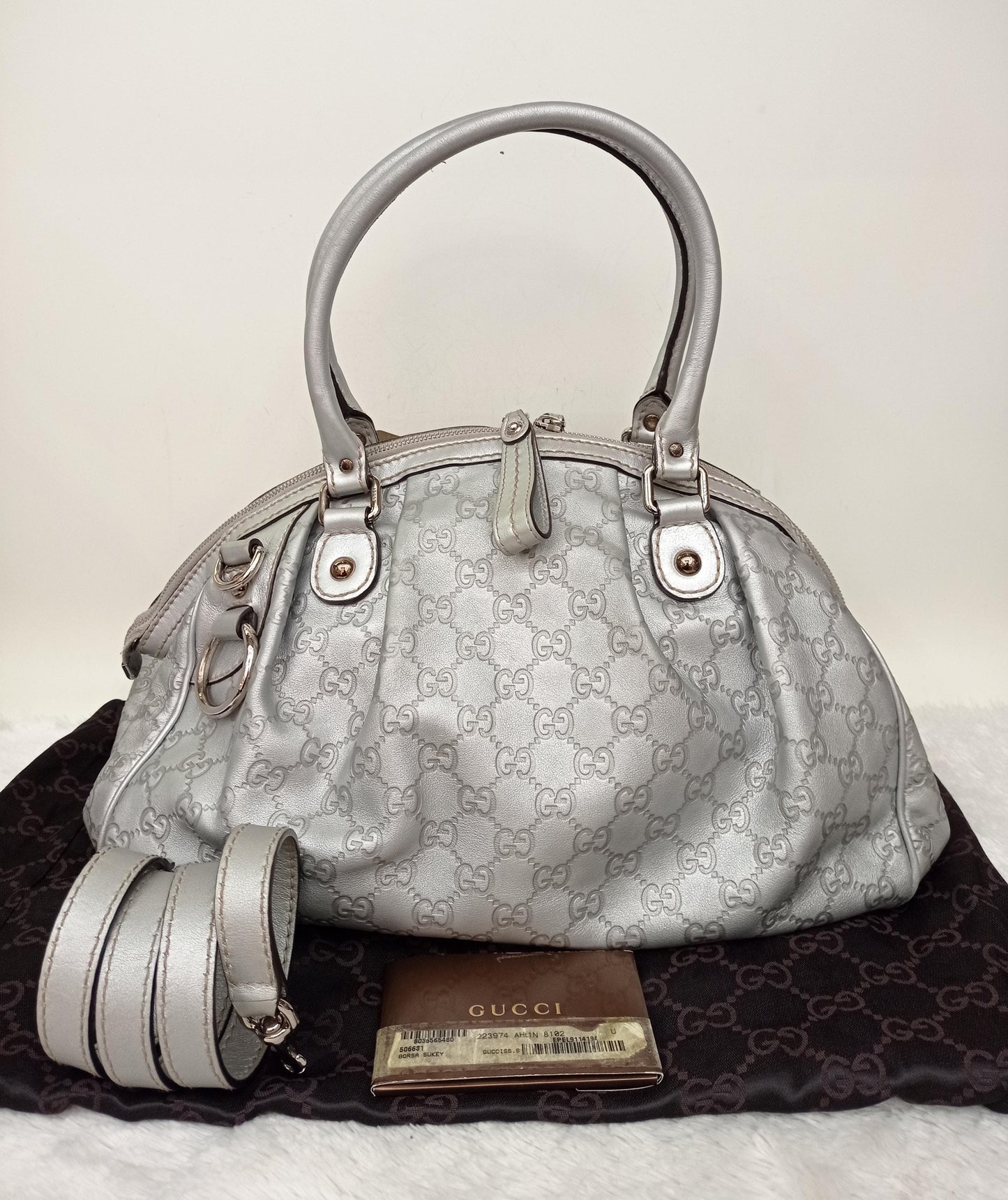 Gucci Boston Borsa Sukey Metallic Silver SHW