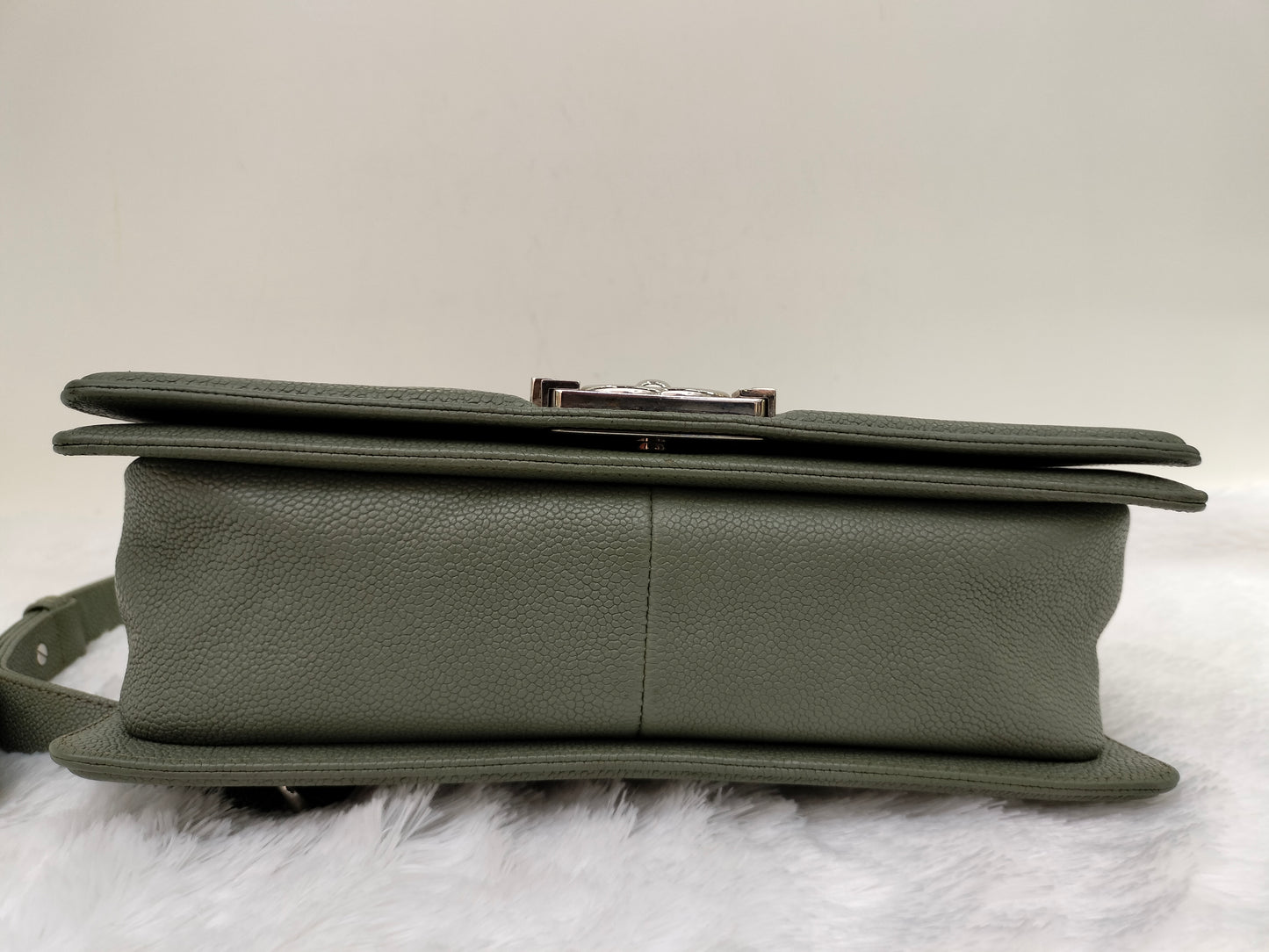 Chanel Boy 25 Caviar Green SHW #25
