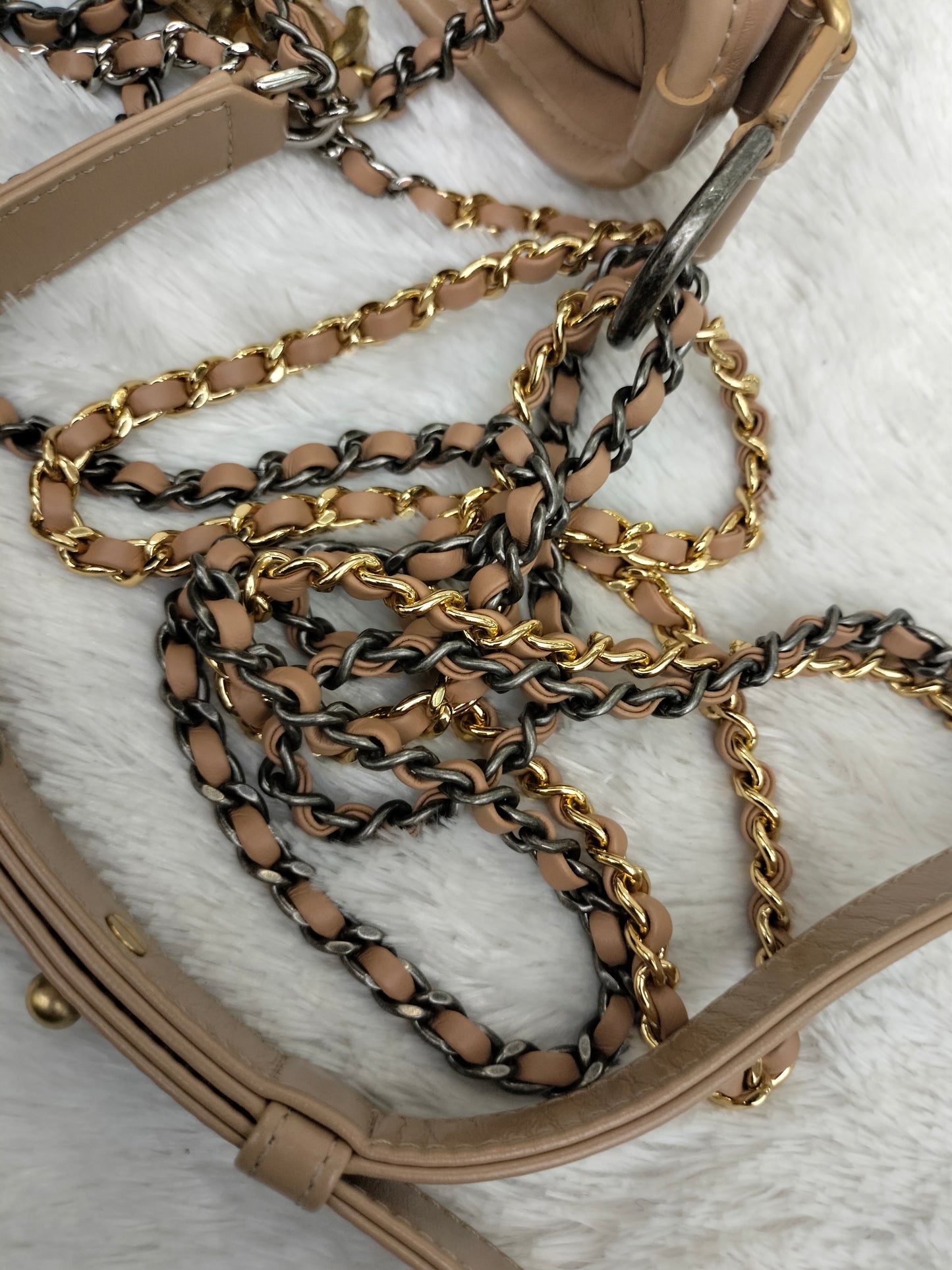 Chanel Gabrielle Small Chevron Beige GHW #29