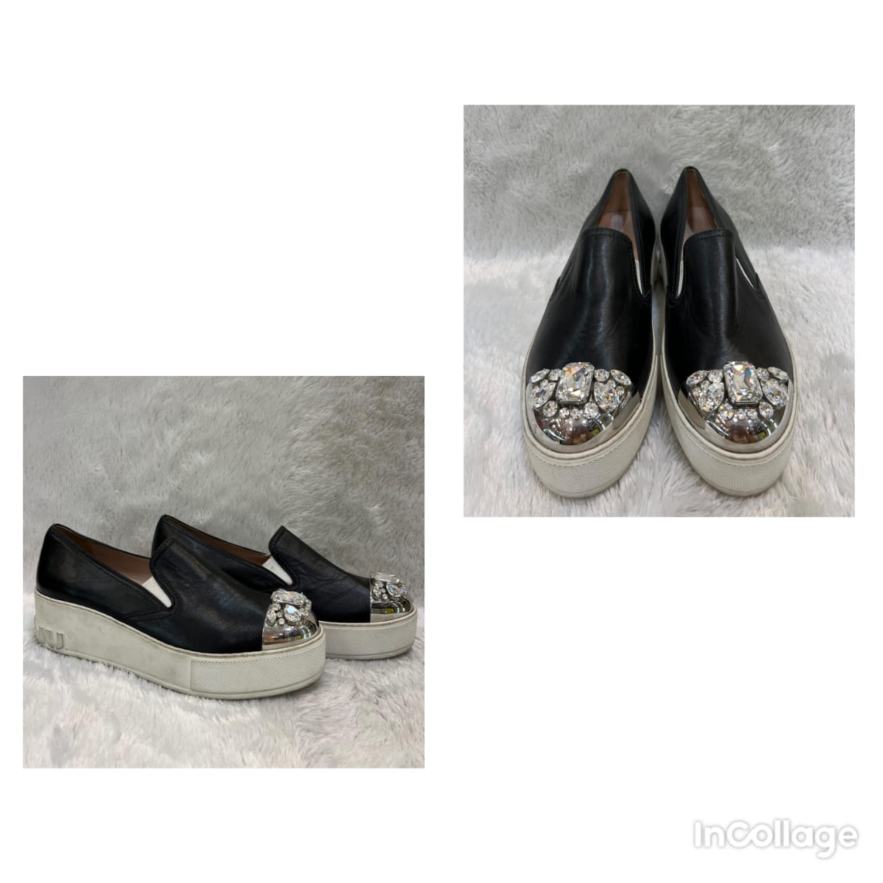 Miu Miu Sneakerr Baskets Slip On Black Size 40
