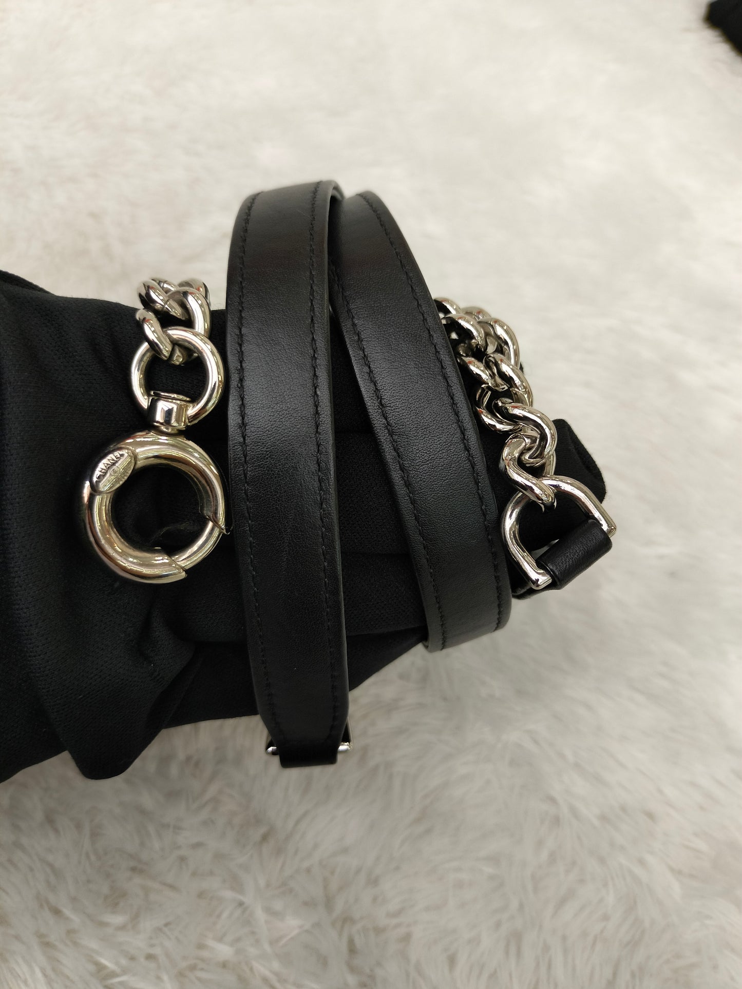 Chanel Flap Caviar White Black SHW #25