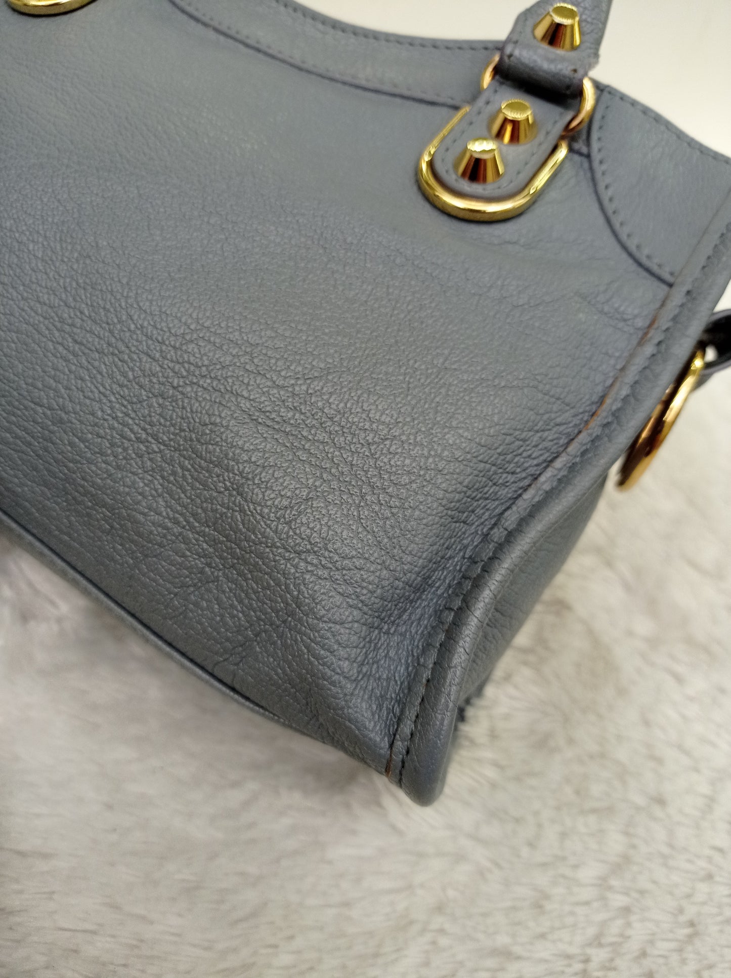 Balenciaga Mini City Edge Griss Blue GHW