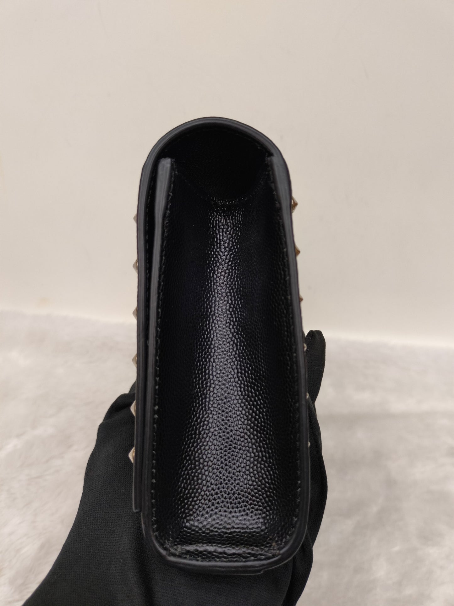 YsL Kate Cassandre Clutch Studded Grained Black SHW 2014