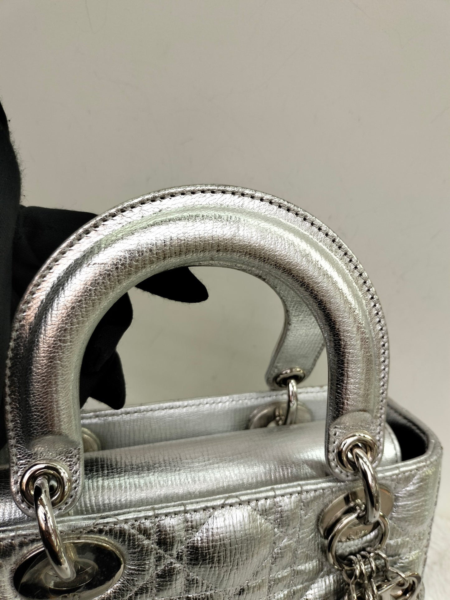 Lady Dior Small Metallic Silver SHW 2019