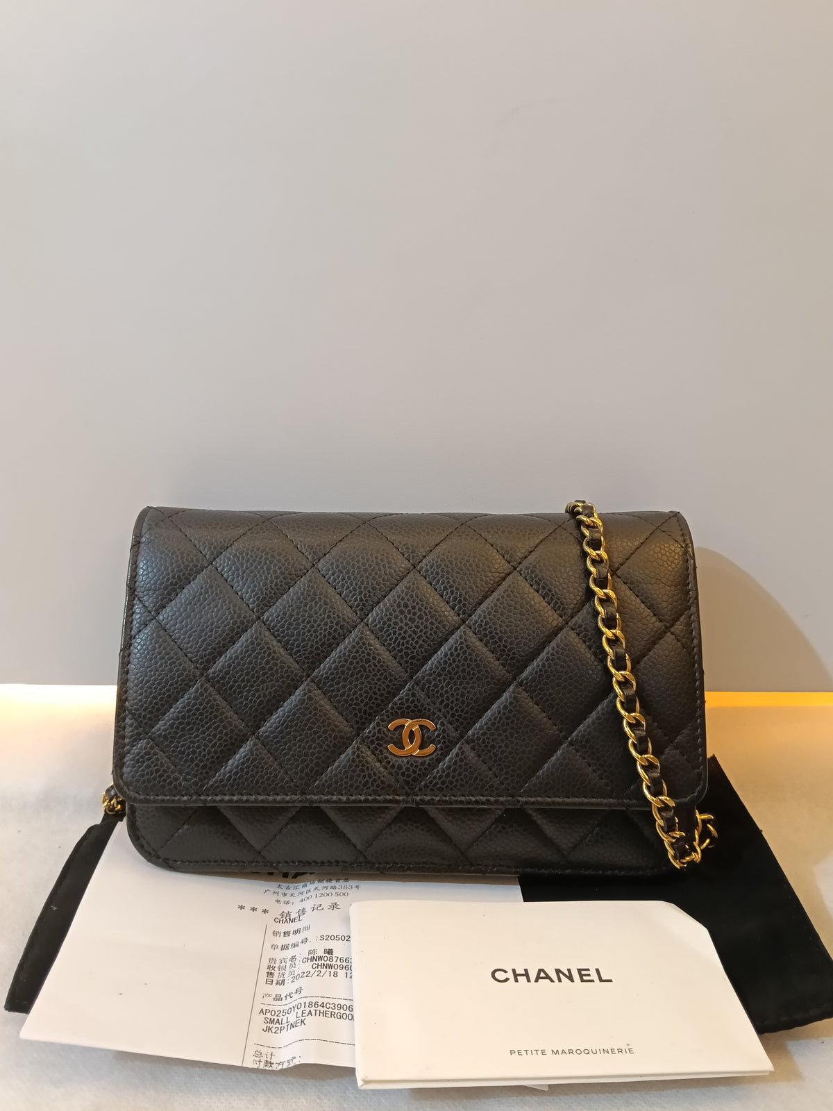 Chanel WOC Caviar Black GHW (CHIP)