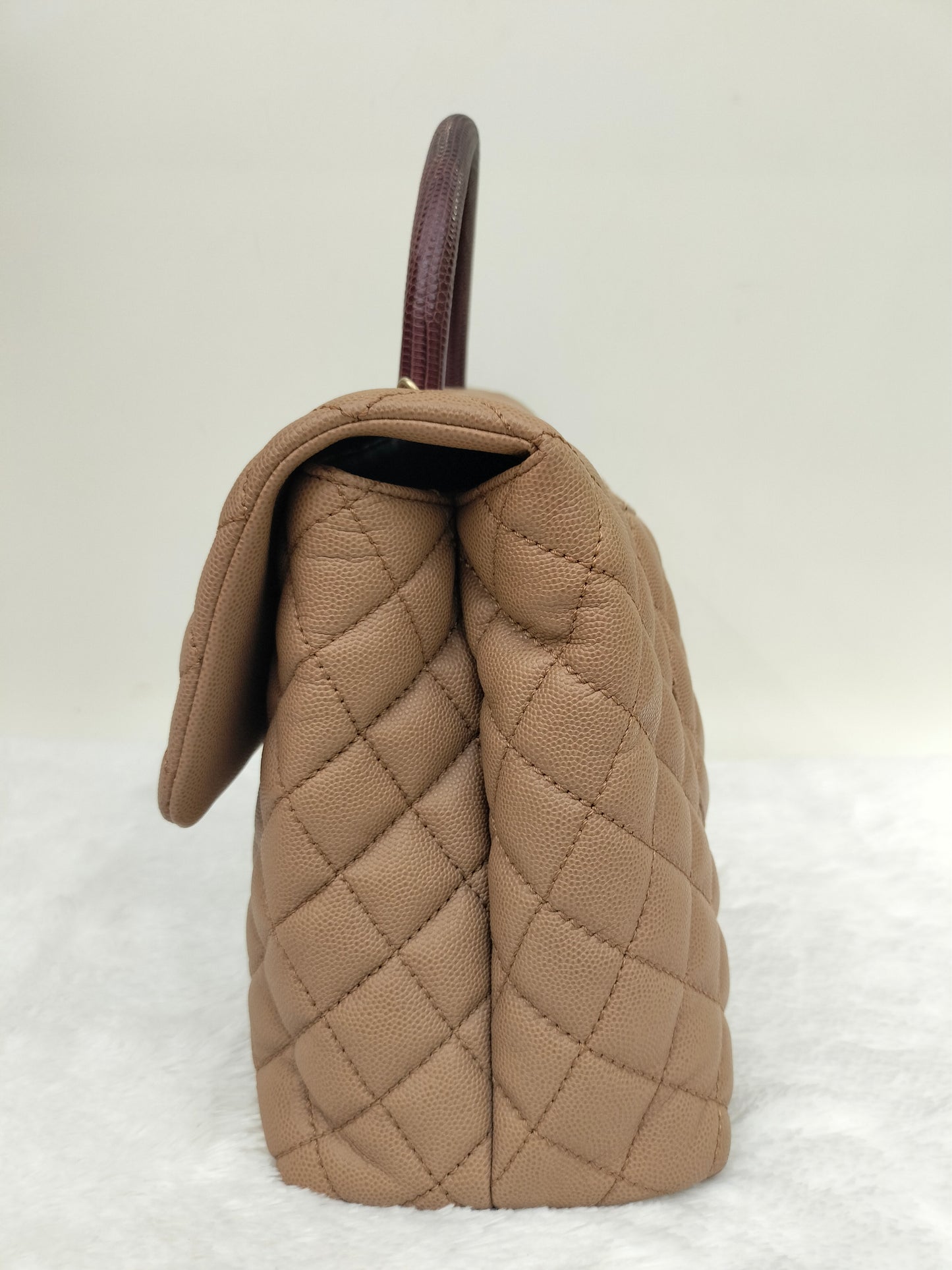 Chanel Coco Handle Large Caramel Handle Lizard GHW #24