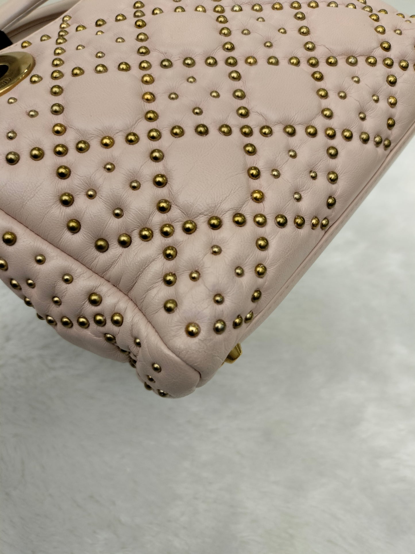 Lady Dior Mini Supple Studded Soft Pink GHW 2017