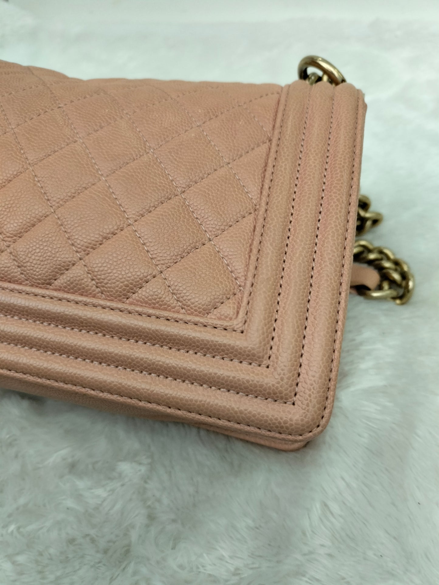 Chanel Boy 25 Caviar Salmon GHW #25