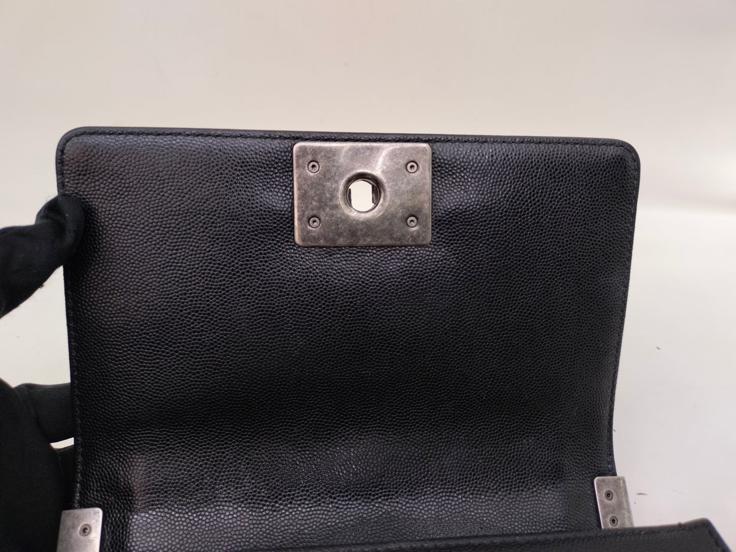 Chanel Boy 20 Chevron Caviar Black RHW #24
