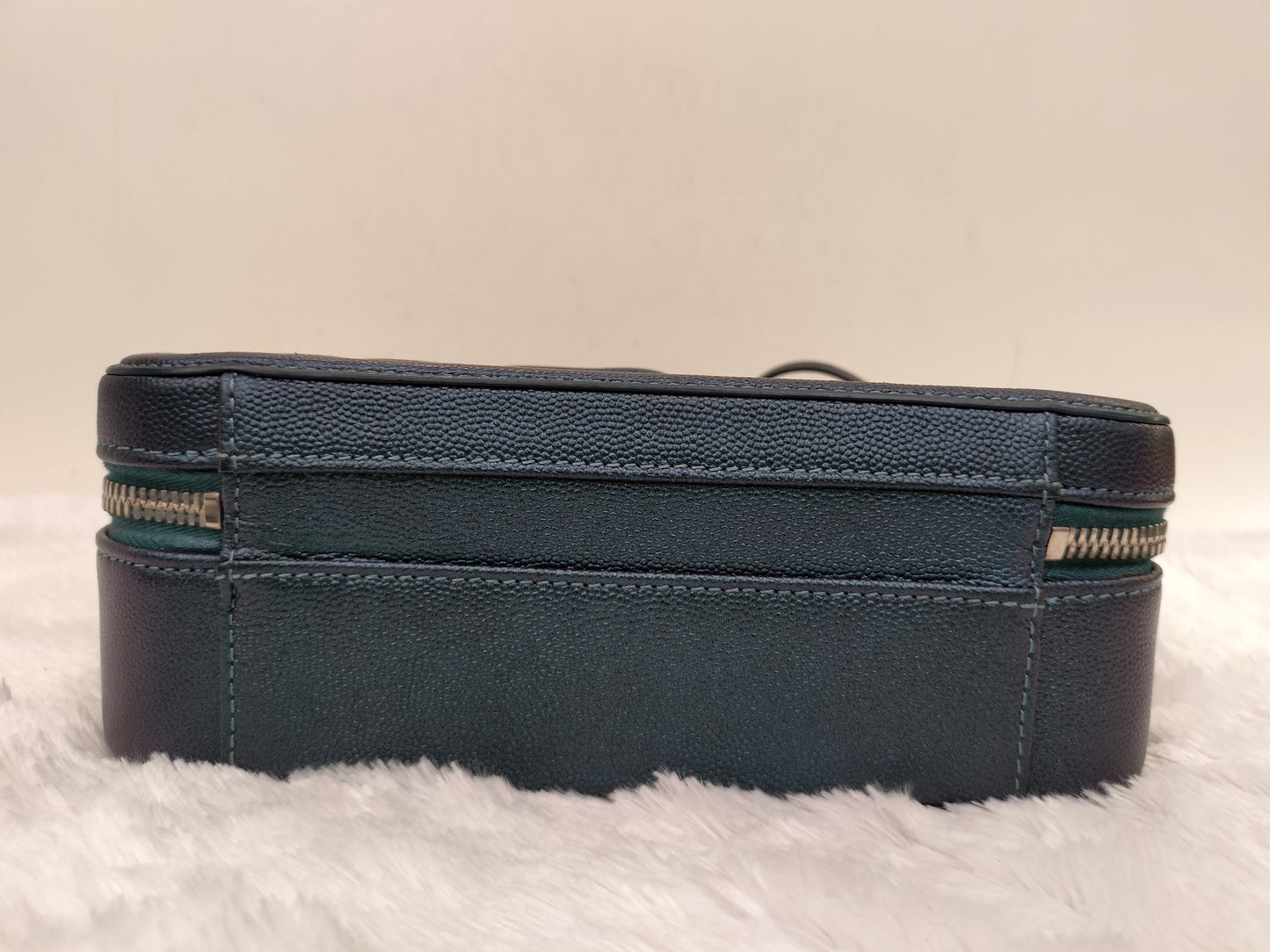 Chanel Filigree Vanity Case Medium Caviar Iridescent Rainbow Dark Turquoise #26