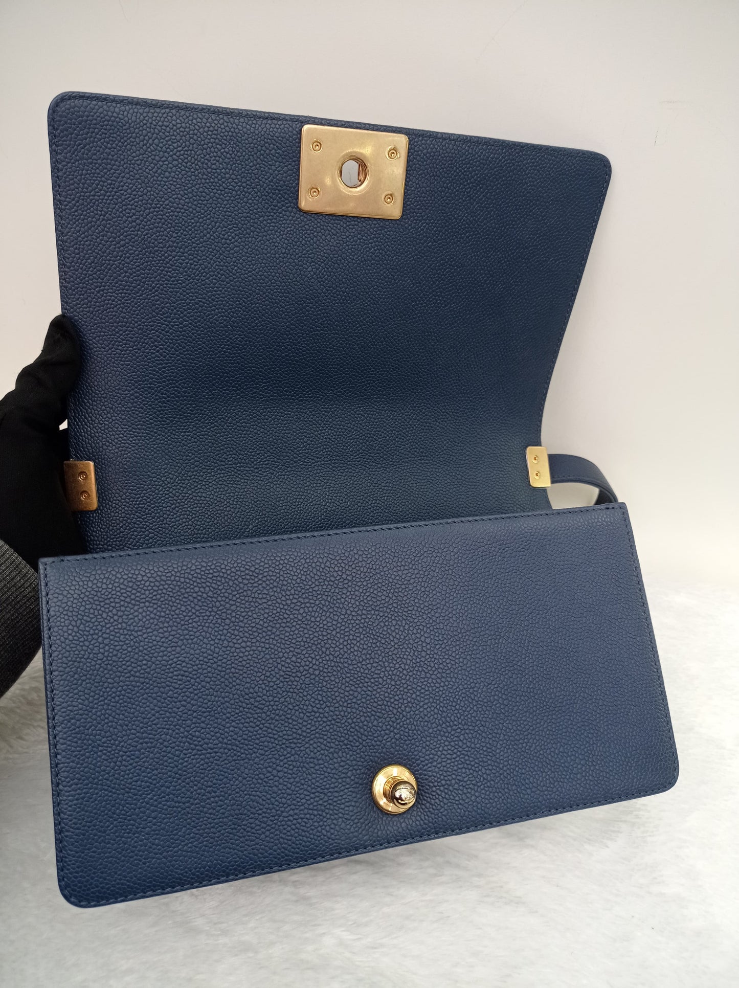 Chanel Boy 25 Caviar Blue GHW #23
