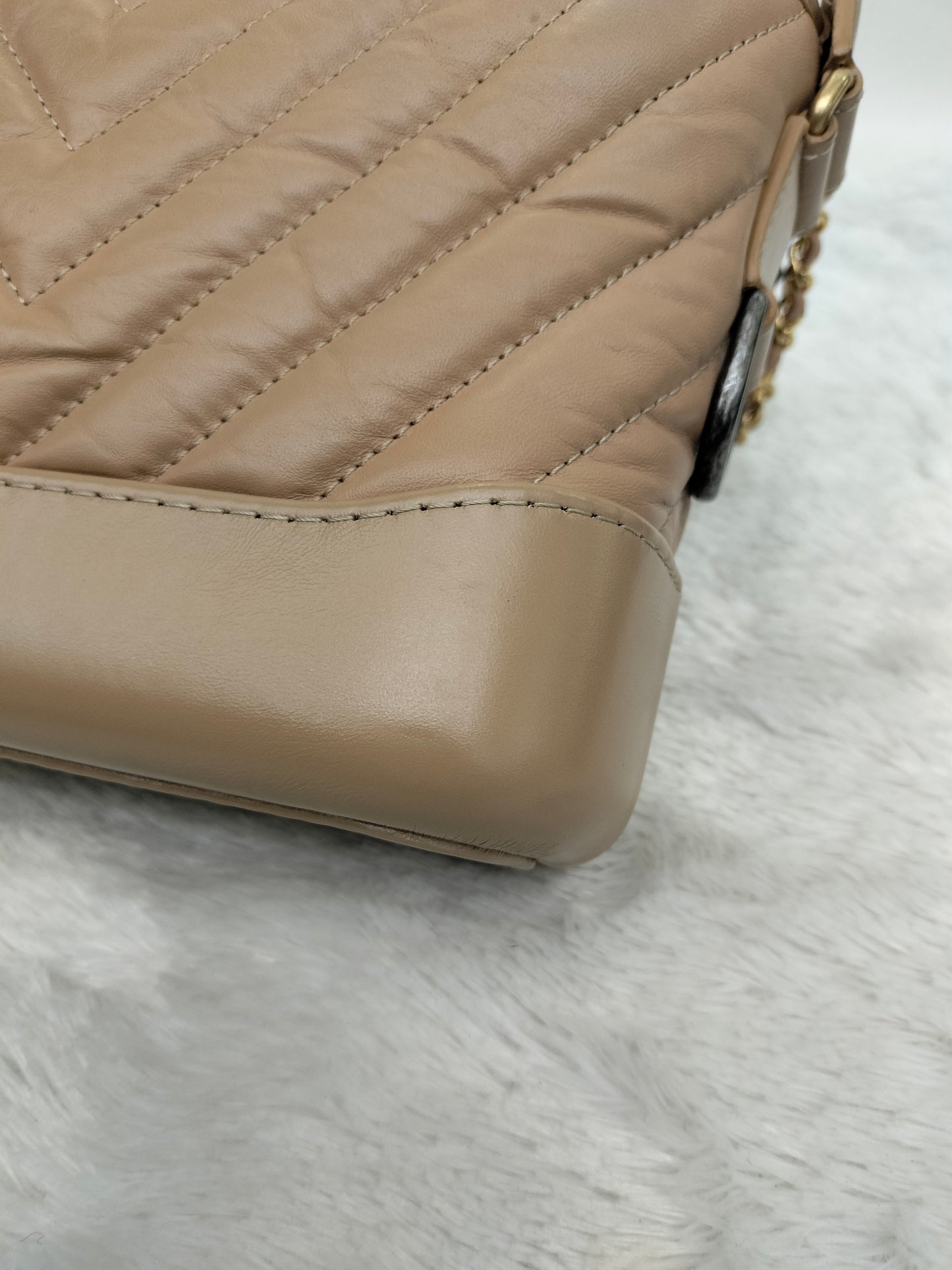 Chanel Gabrielle Small Chevron Beige GHW #29