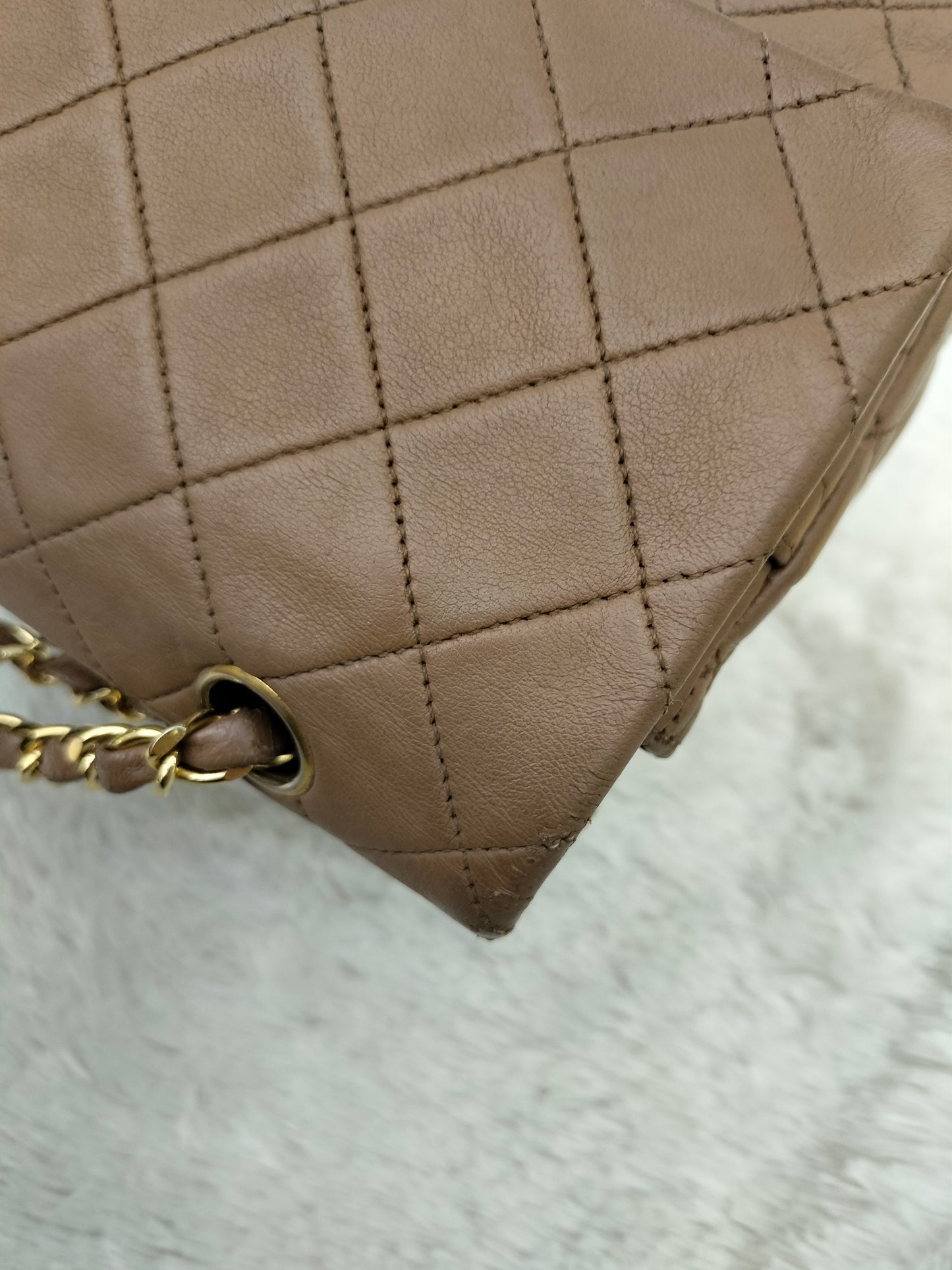 Chanel Medium Lamb Brown Vintage GHW DF #1