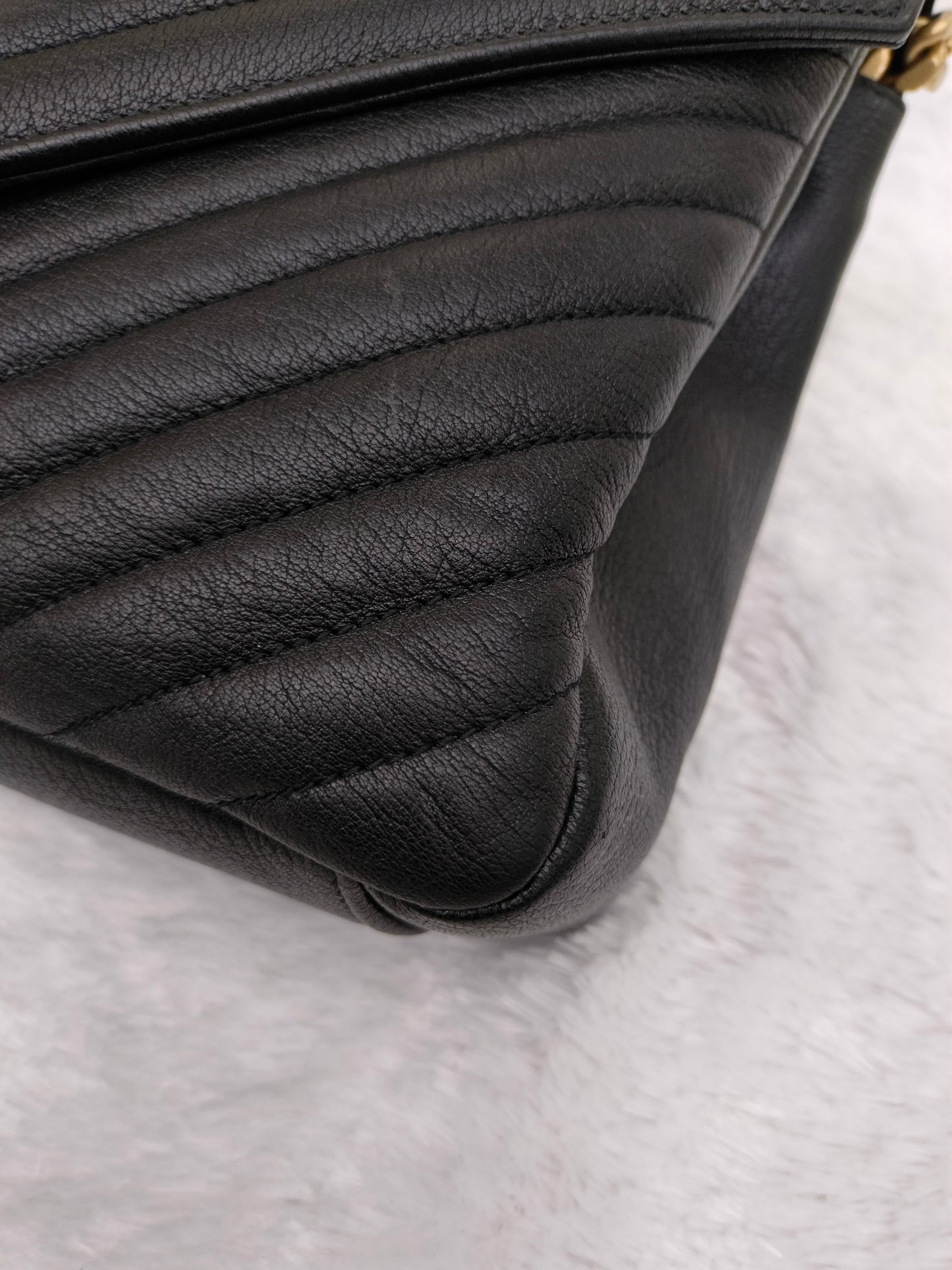 YsL College Large Chevron Black GHW 2020