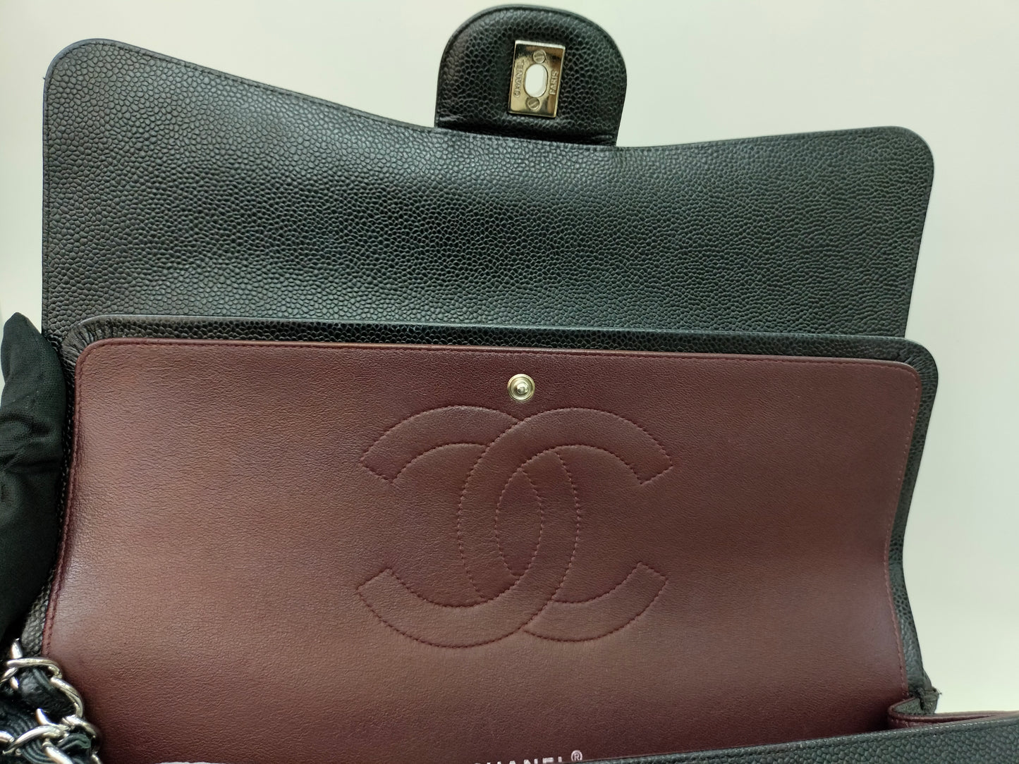 Chanel Maxi Caviar Black SHW DF #23