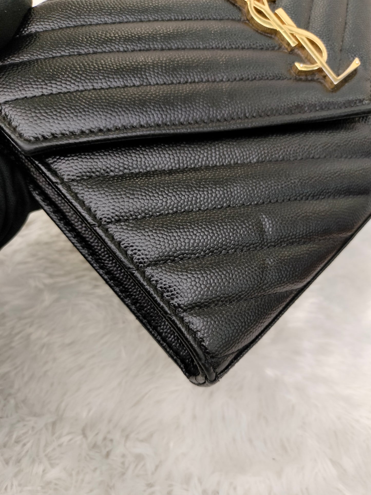 YsL WOC Chevron Grained Black GHW