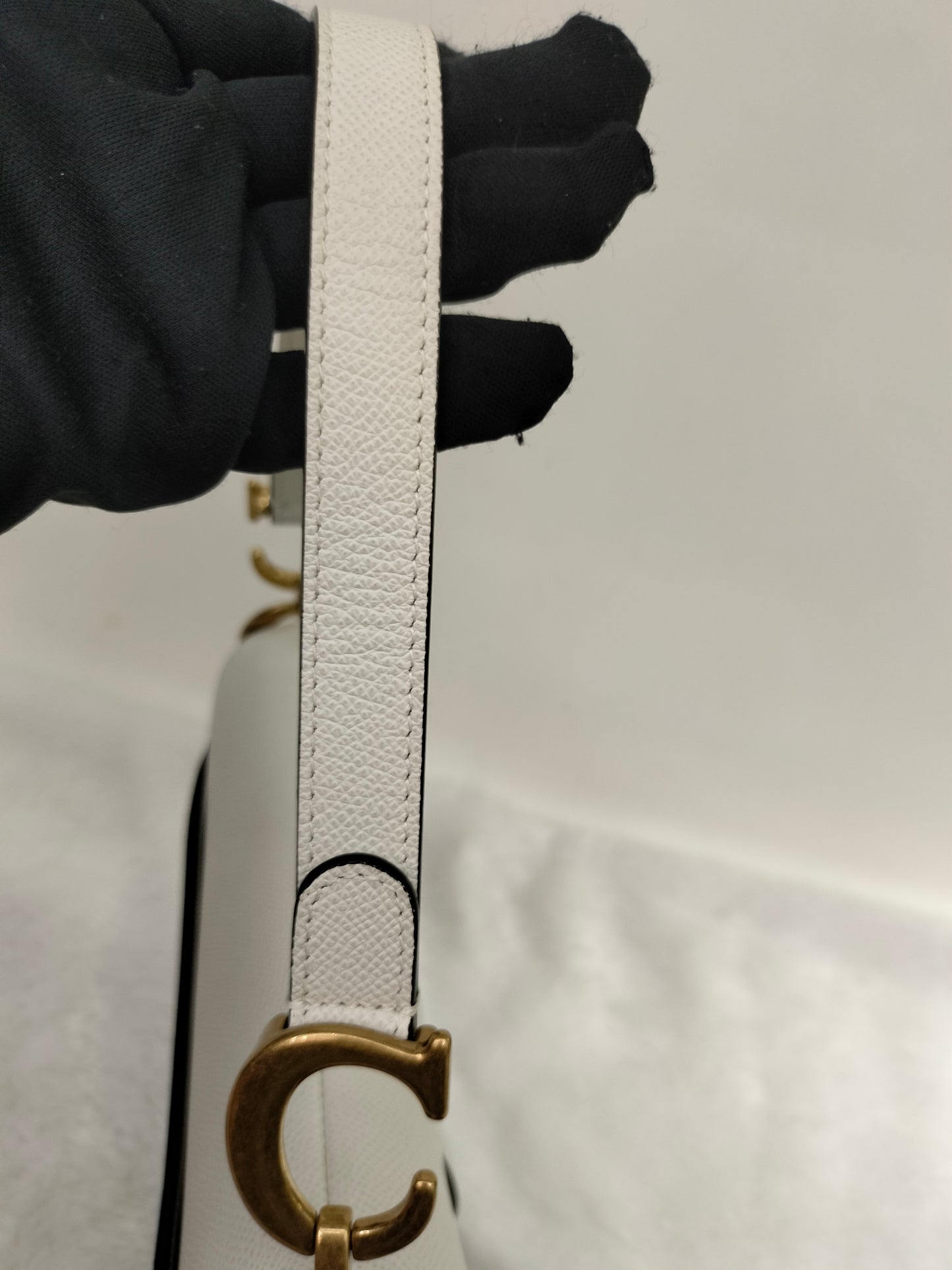 Dior Saddle Medium Grained White GHW 2020