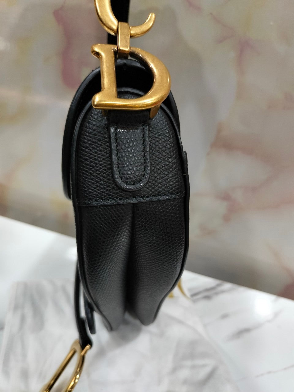 Dior Saddle Mini Black Grained  GHW 2018