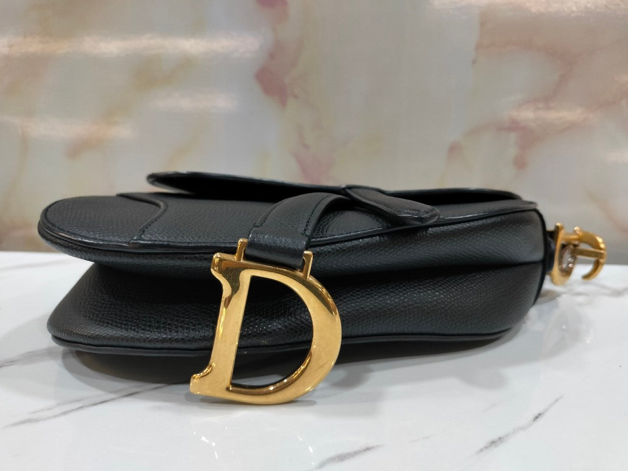 Dior Saddle Mini Black Grained  GHW 2018