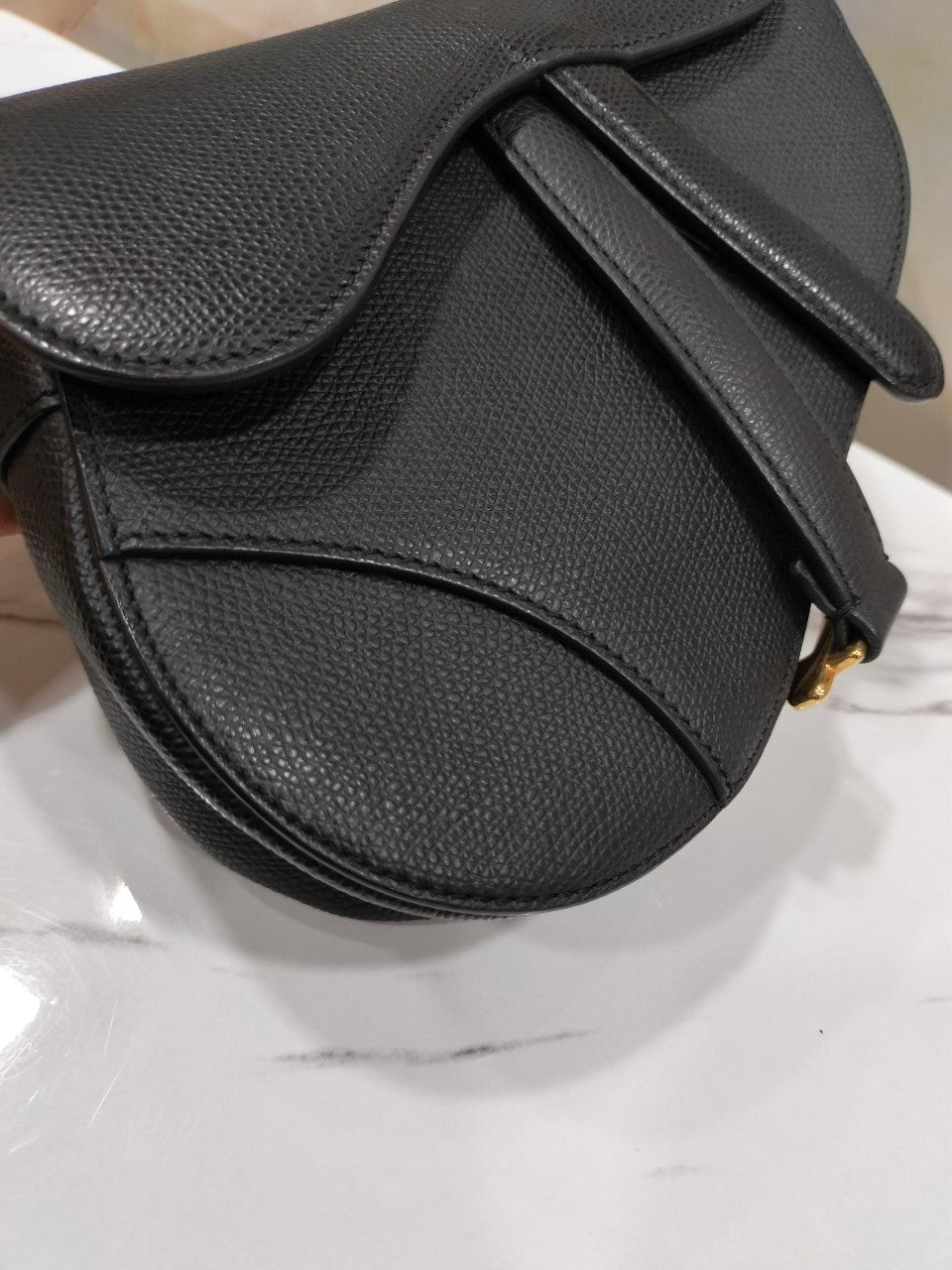 Dior Saddle Mini Black Grained  GHW 2018