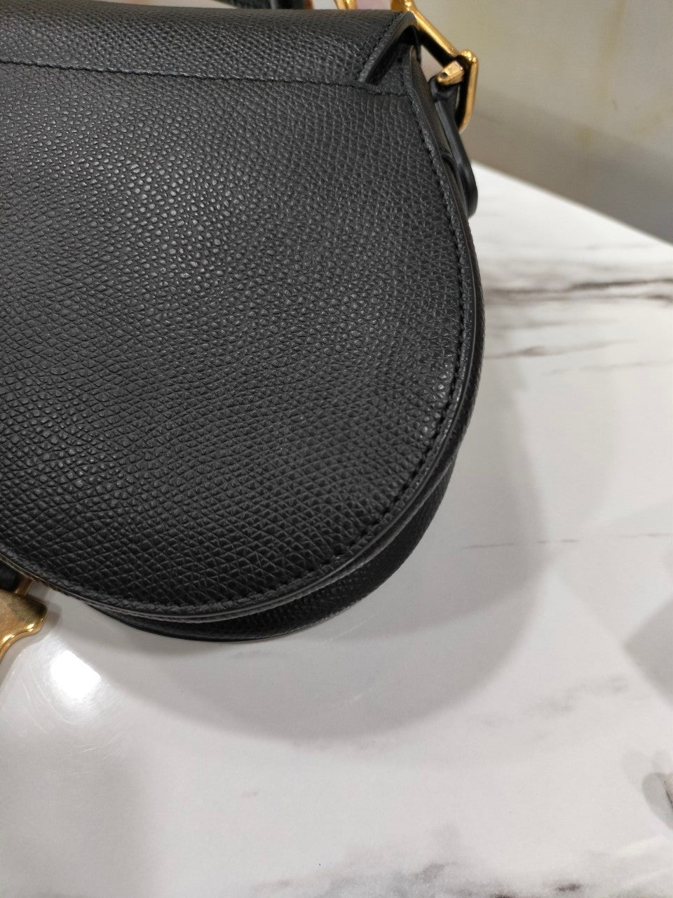 Dior Saddle Mini Black Grained  GHW 2018