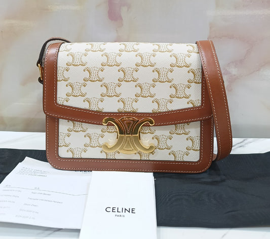 *Never been used* Celine Triomphe White Teen GHW 2022