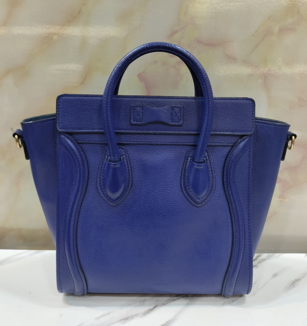 Celine Nano Luggage Blue Electric GHW 2014