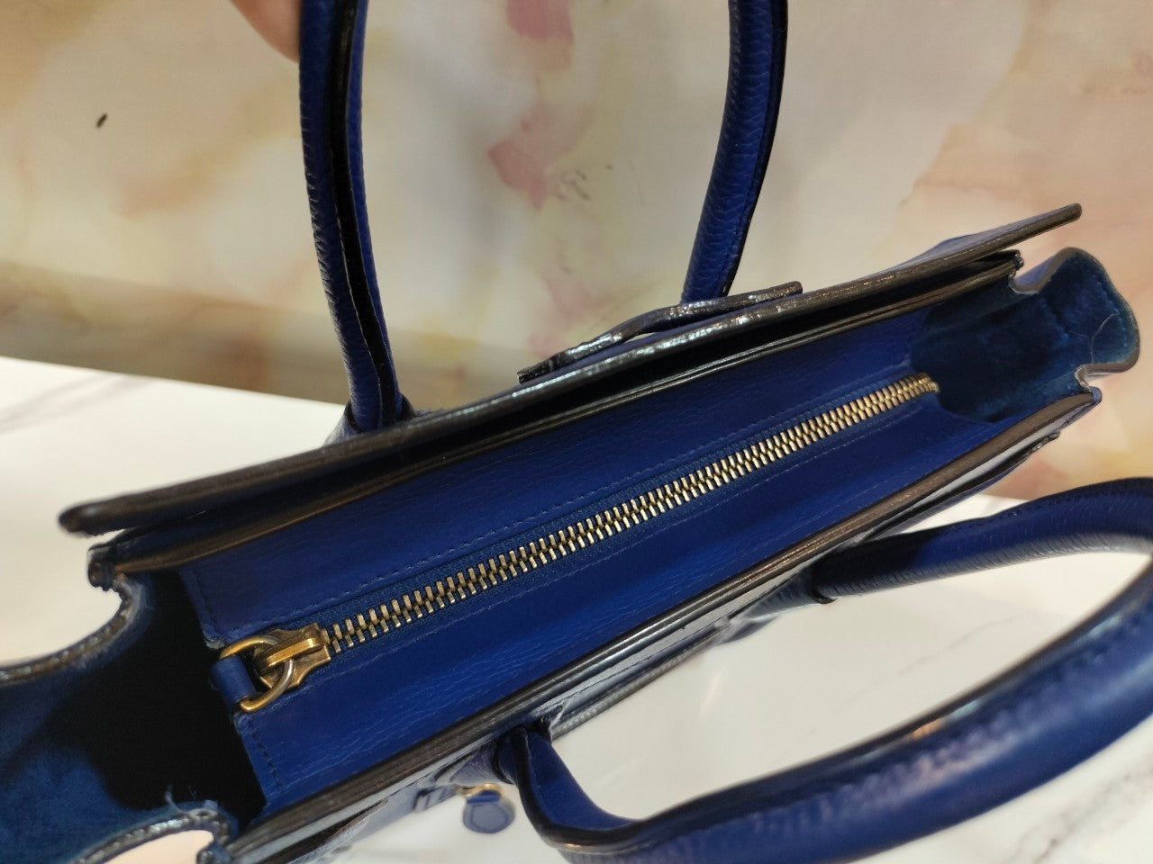 Celine Nano Luggage Blue Electric GHW 2014