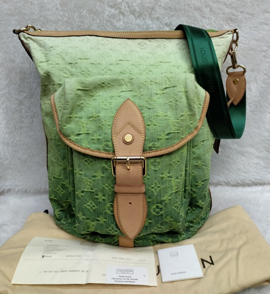 LV Sunburst PM Monogram Denim Vert Limited Edition 2010