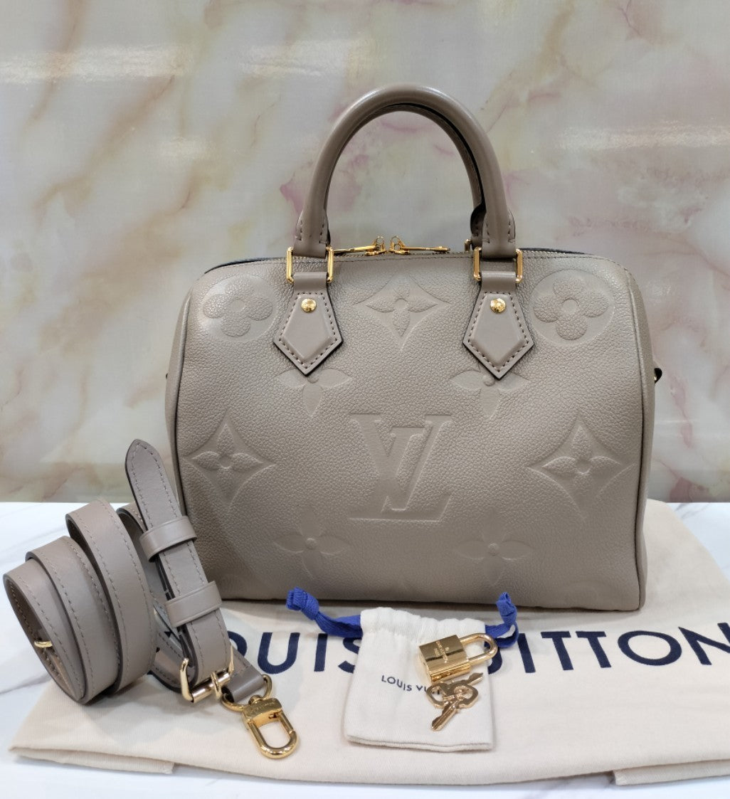 LV Bandou 25 Monogram Empreinte Gris Tourtelle 2023