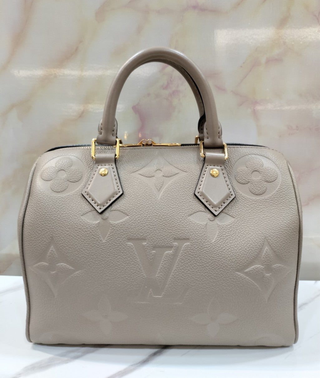 LV Bandou 25 Monogram Empreinte Gris Tourtelle 2023