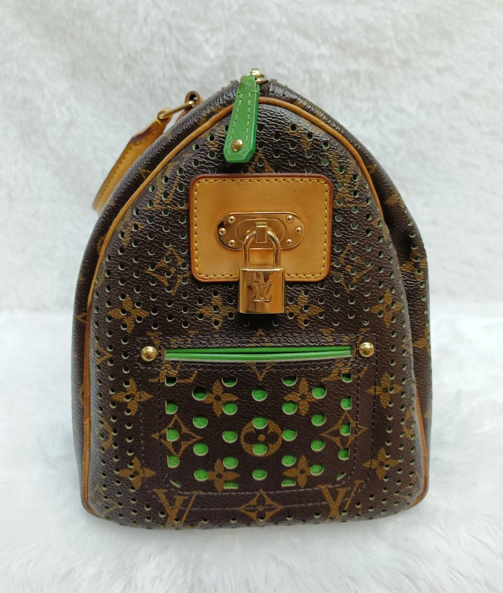 LV Speedy 30 Monogram Perforated Green 2006