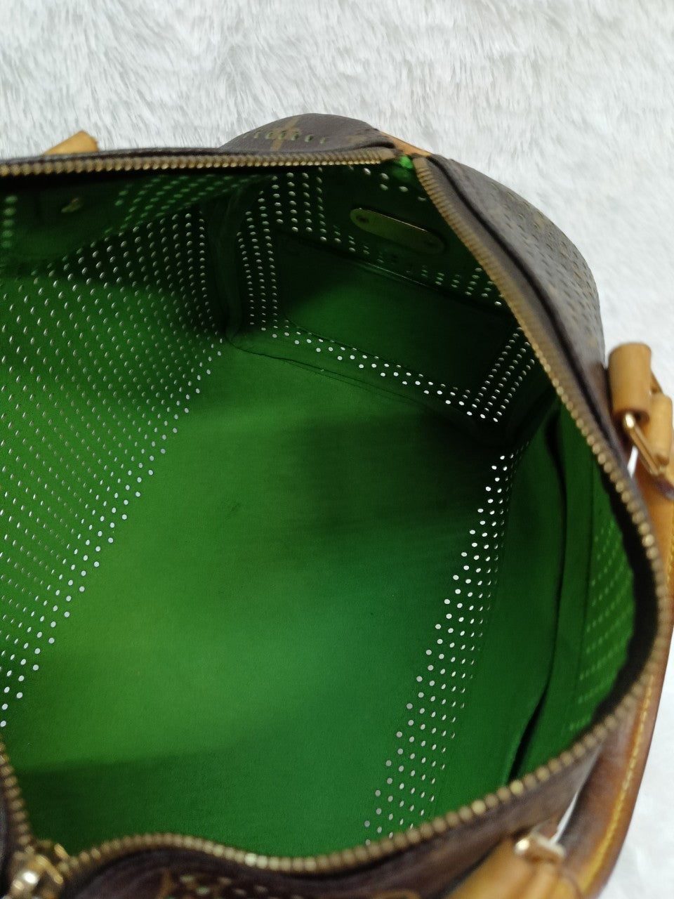 LV Speedy 30 Monogram Perforated Green 2006