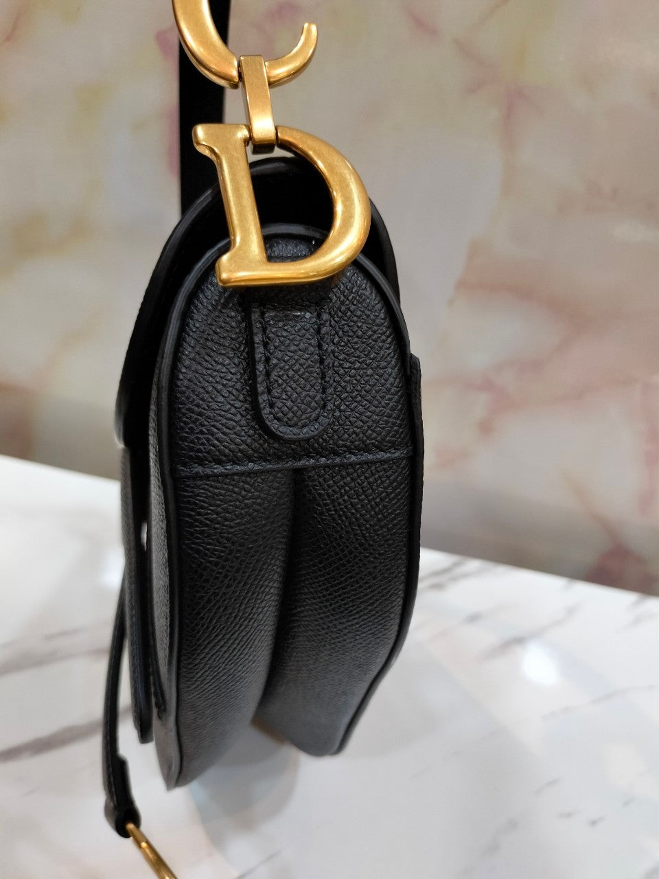 Dior Saddle Mini Grained Black GHW 2022