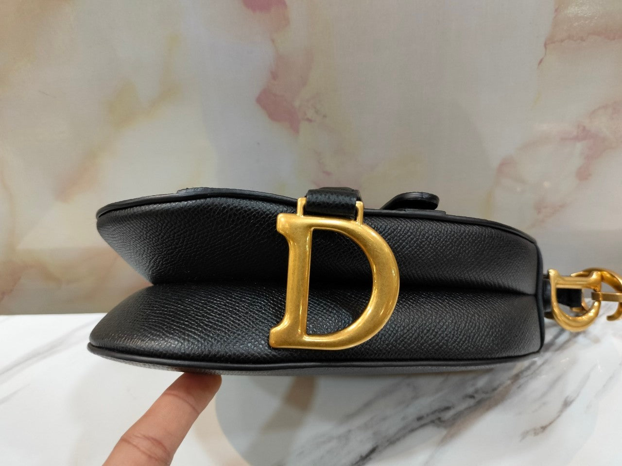 Dior Saddle Mini Grained Black GHW 2022