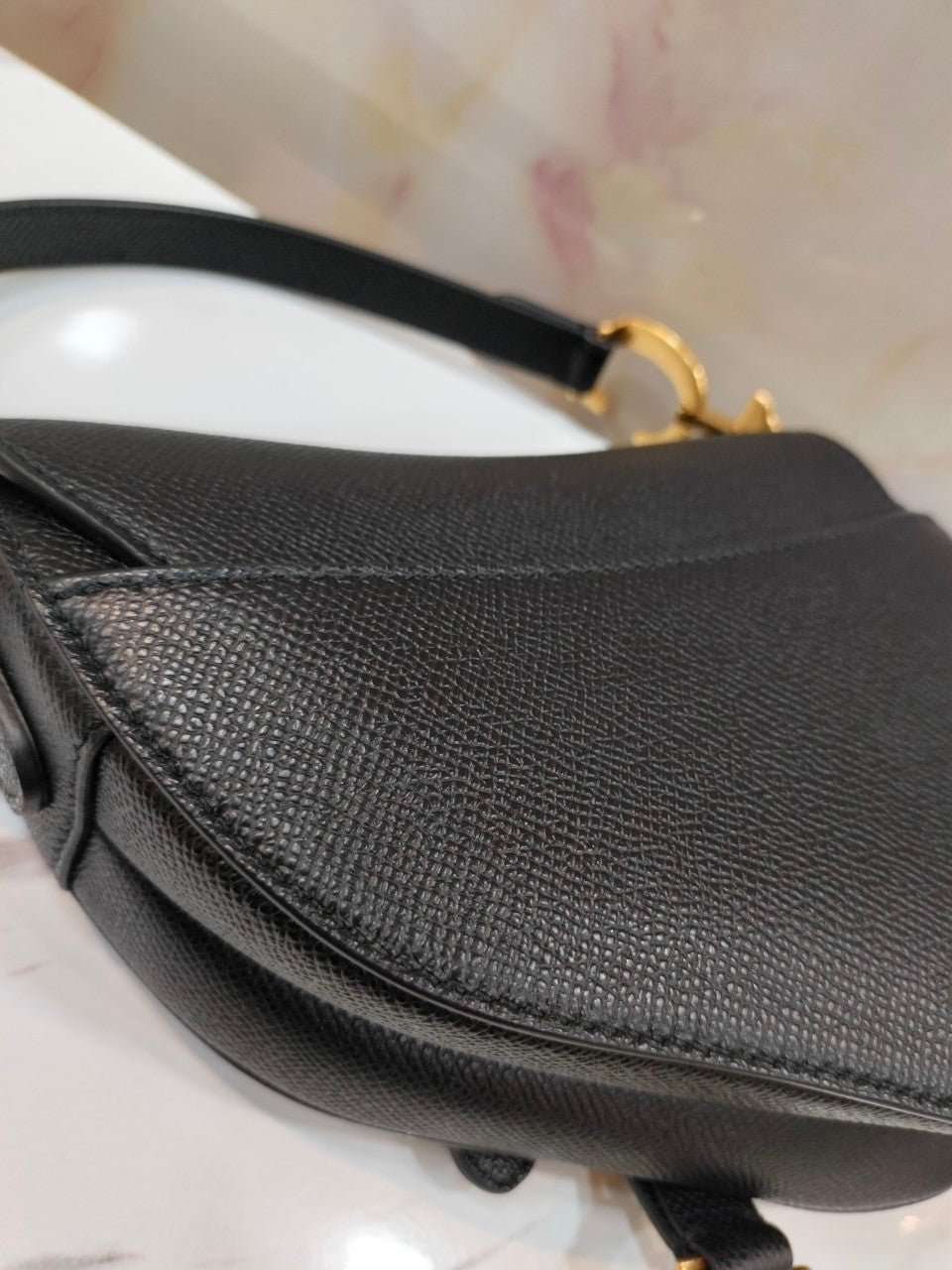 Dior Saddle Mini Grained Black GHW 2022