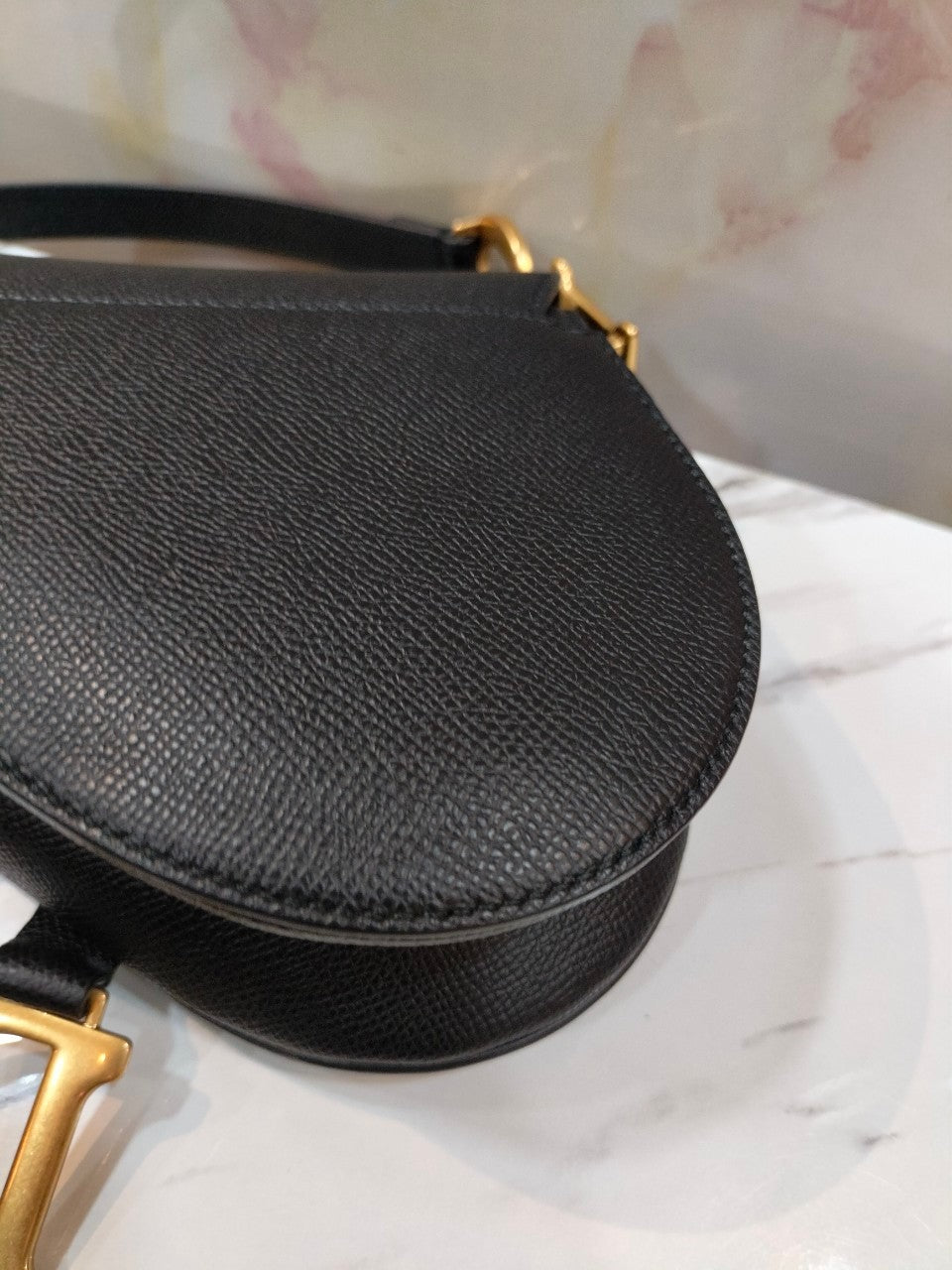 Dior Saddle Mini Grained Black GHW 2022