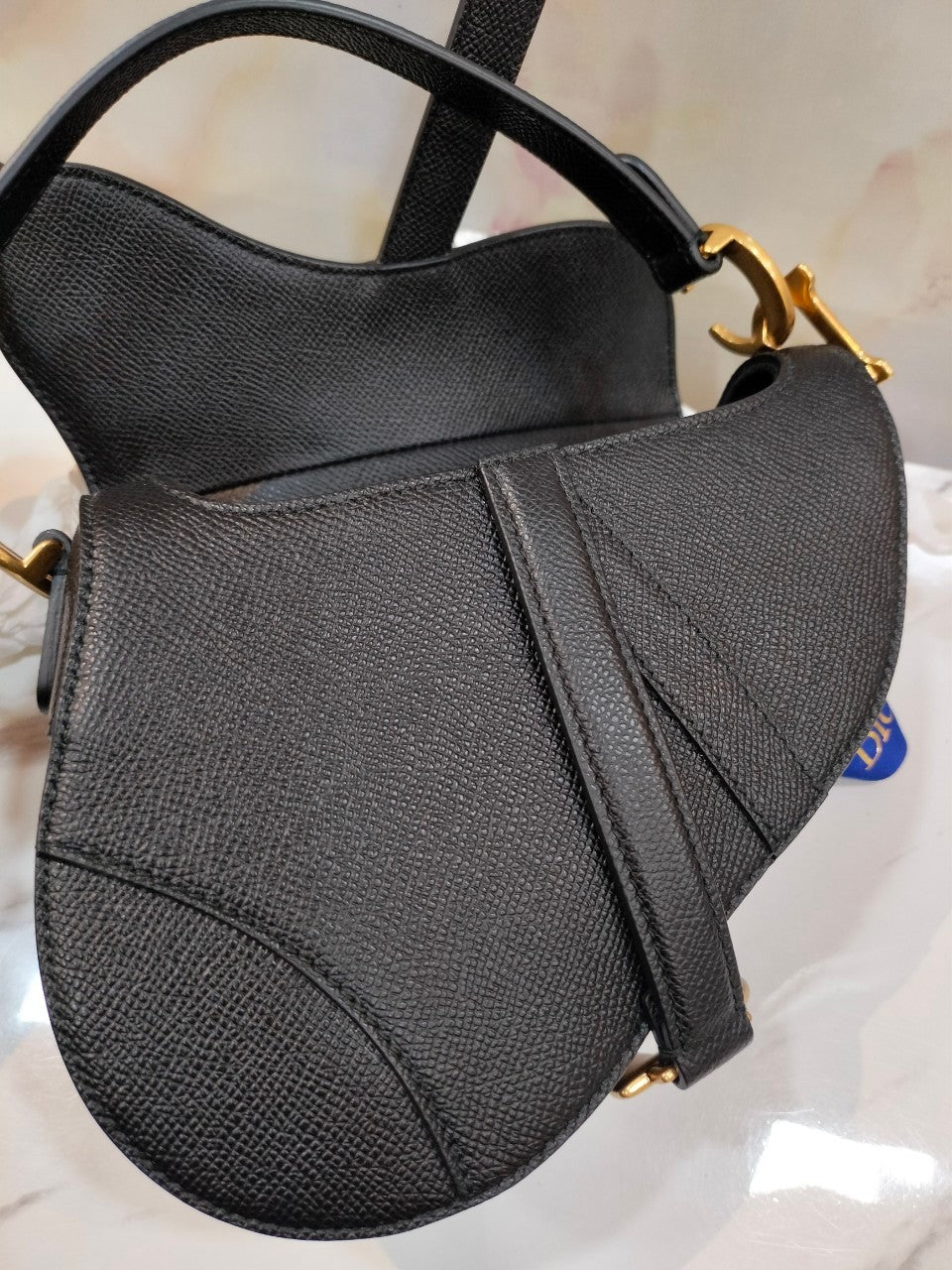 Dior Saddle Mini Grained Black GHW 2022