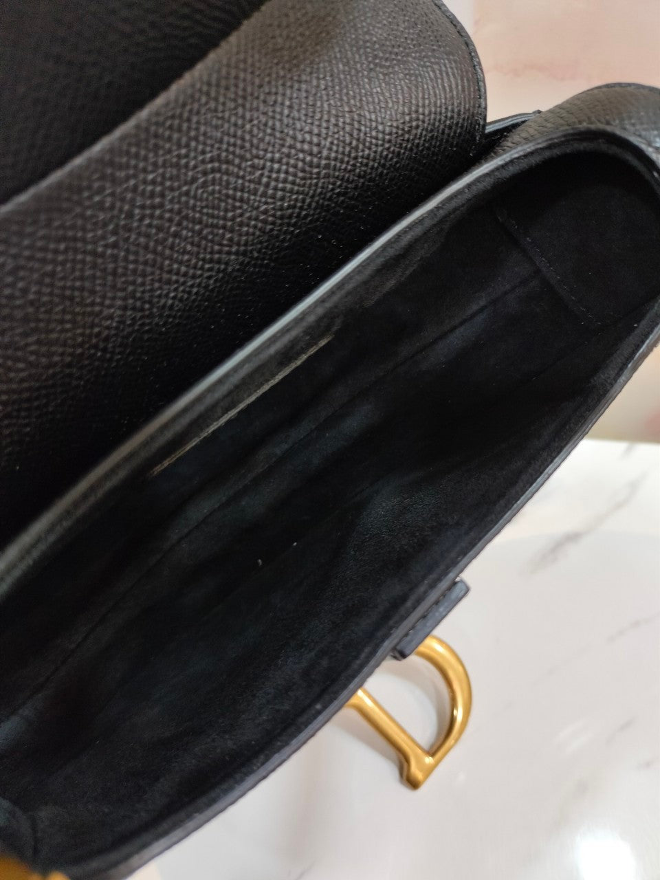 Dior Saddle Mini Grained Black GHW 2022