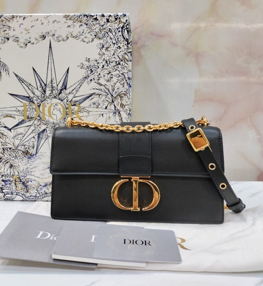 Dior 30 Montaigne East West Leather Black GHW 2022