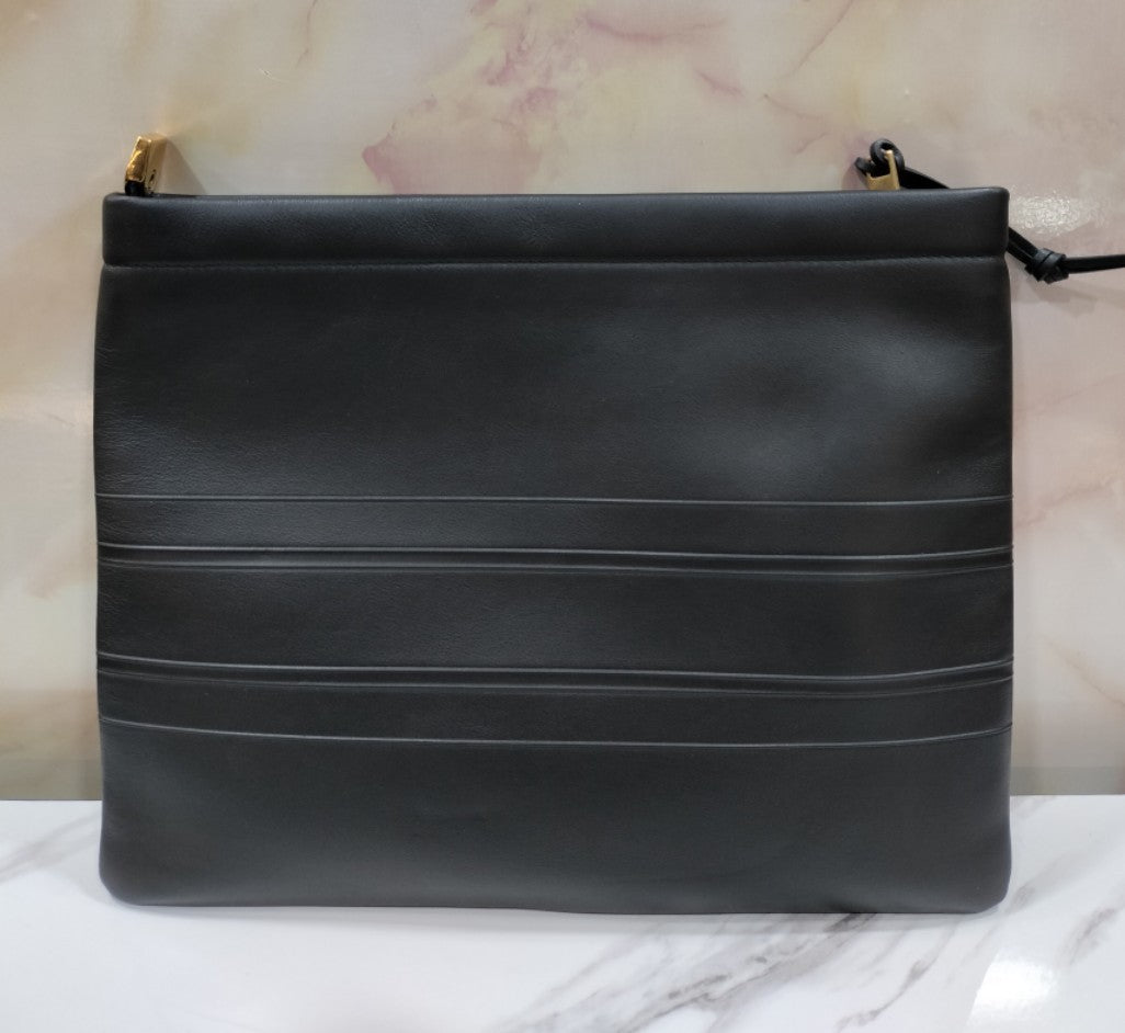 Dior Pouch Stripe Black Leather GHW 2020