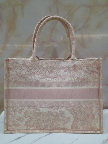 Dior Tote Book Medium Baby Pink Embroidery 2020
