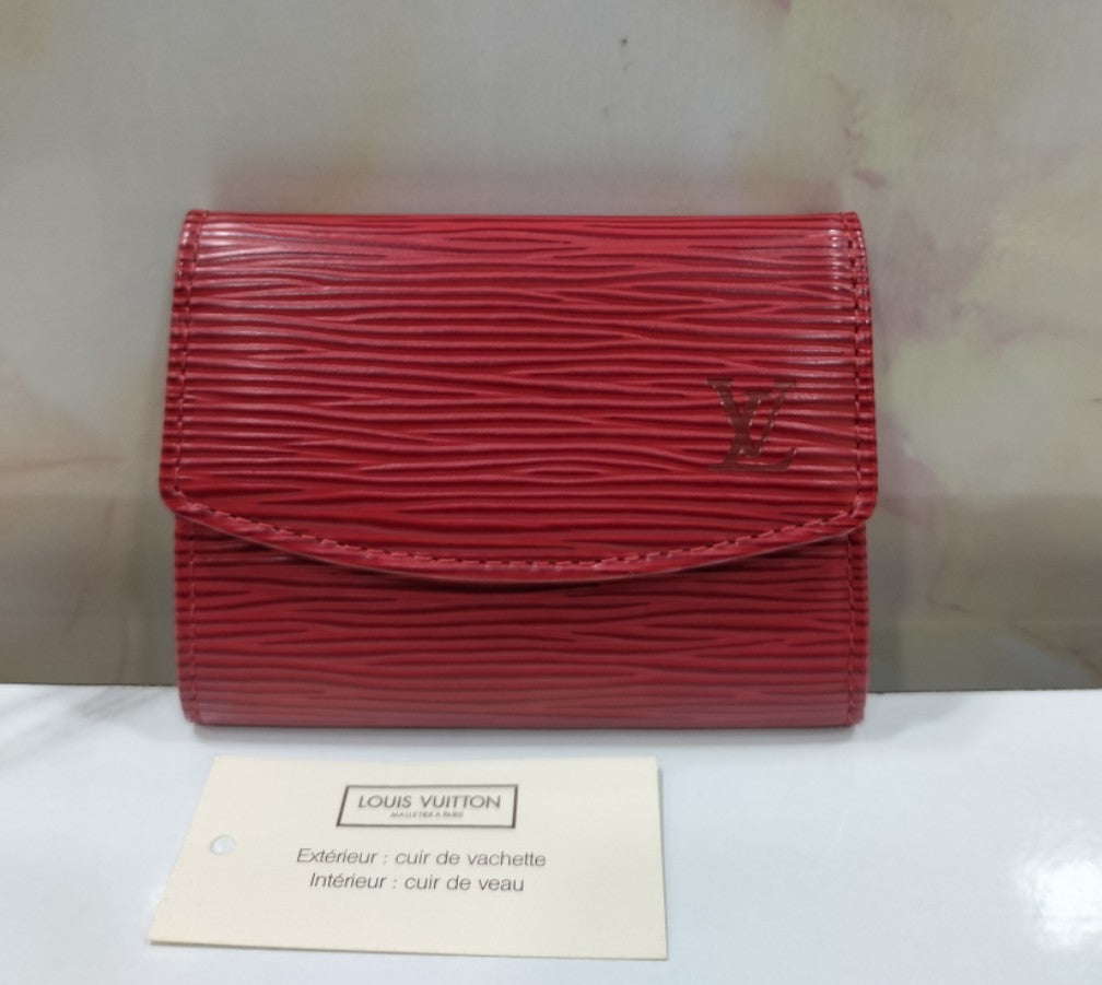 LV Porte Monnaie Simple Coin Purse Epi Red