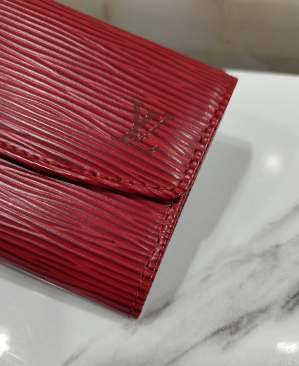 LV Porte Monnaie Simple Coin Purse Epi Red